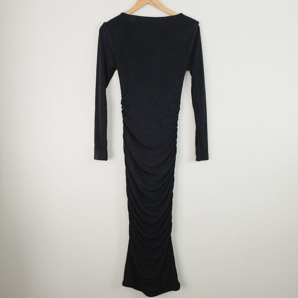 SER.O.YA Eden Cutout Midi Dress Black LBD Long Sleeve NWT Retrofete Large - Picture 8 of 13